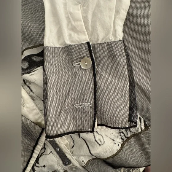 Tango Mango Collection Art-to-Wear Patchwork Embellished Tunic Shirt Small - Picture 10 of 13